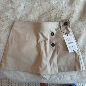Zara Tan Women's Skort with Button Detail